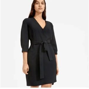 Everlane Japanese GoWeave Long-Sleeve Mini Wrap Dress size 6